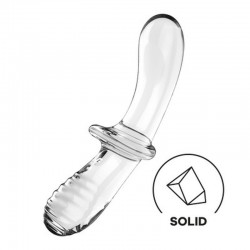 DILDO DE VIDRO DOUBLE CRYSTAL TRANSPARENTE SATISFYER