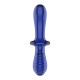 DILDO DE VIDRO DOUBLE CRYSTAL AZUL SATISFYER